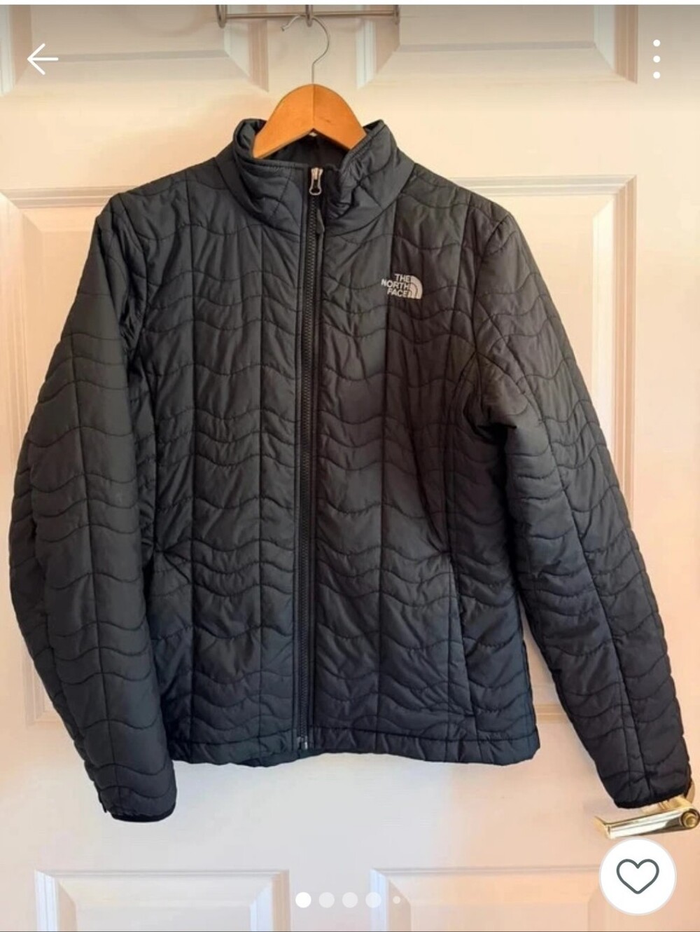 North Face Womens Quilted Insulated Jacket Dark Charcoal Size L